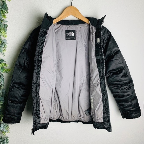 THE NORTH FACE 550 black Goose Down PUFFER JACKET Sz 10/12 hooded Jacket Wm XS P - Picture 6 of 16